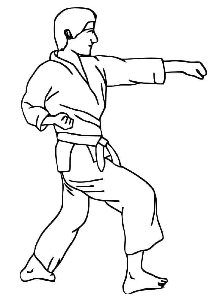 Çocuklar İçin Bedava Karate Boyama Sayfası