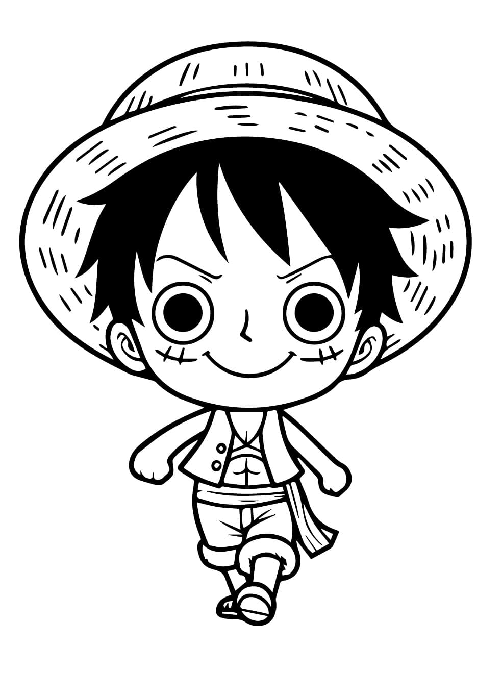 Çocuklar İçin Bedava Luffy Boyama Sayfası