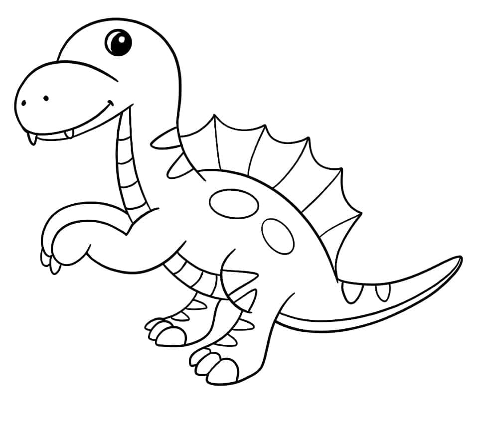 Çocuklar İçin Bedava Spinosaurus Boyama Sayfası
