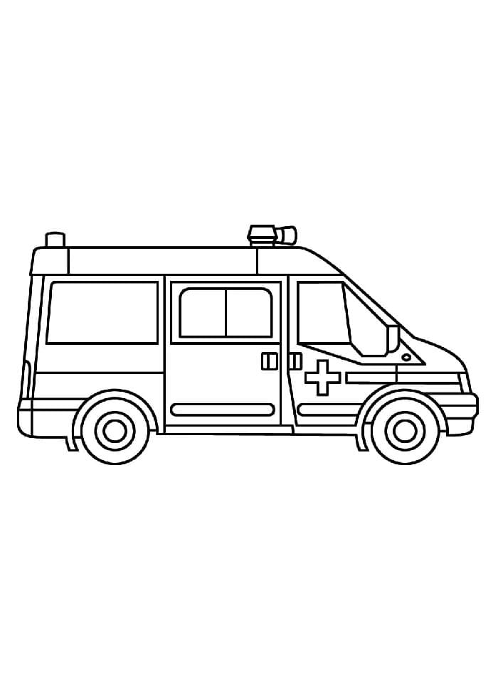 Çocuklar İçin Bedelsiz Ambulans Boyama Sayfası