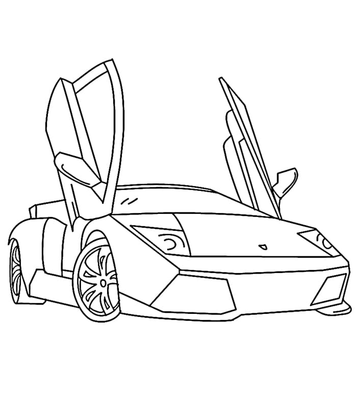 Çocuklar İçin Bedelsiz Lamborghini Boyama Sayfası