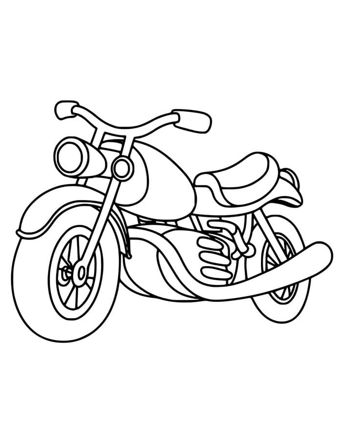 Çocuklar İçin Bedelsiz Motosiklet Boyama Sayfası