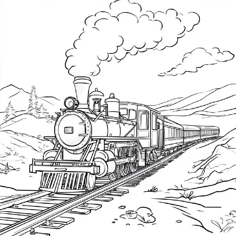 Çocuklar İçin Bedelsiz Tren Boyama Sayfası
