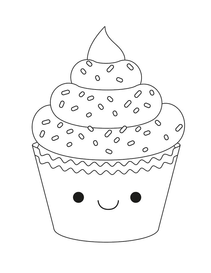 Çocuklar İçin Cupcake Boyama Sayfası