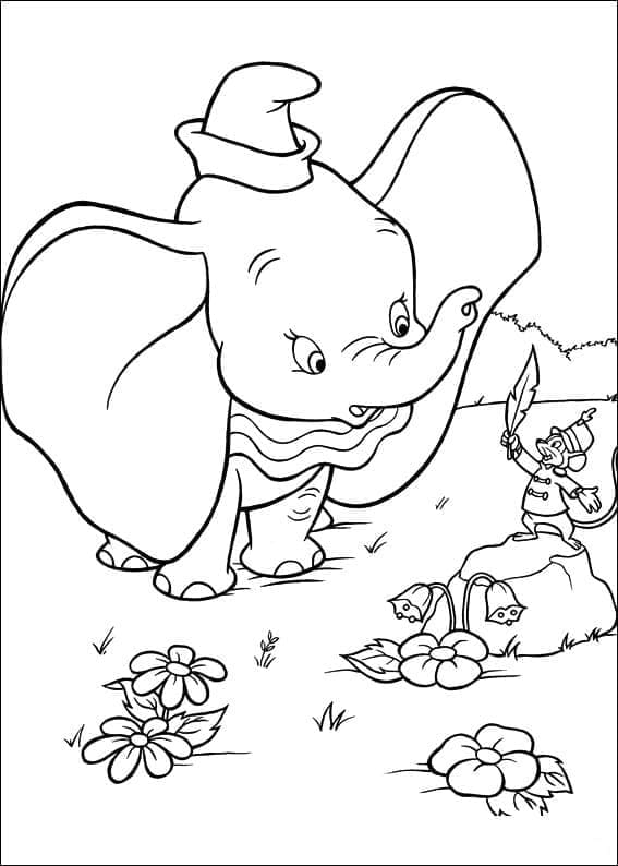 Çocuklar İçin Dumbo Boyama Sayfası