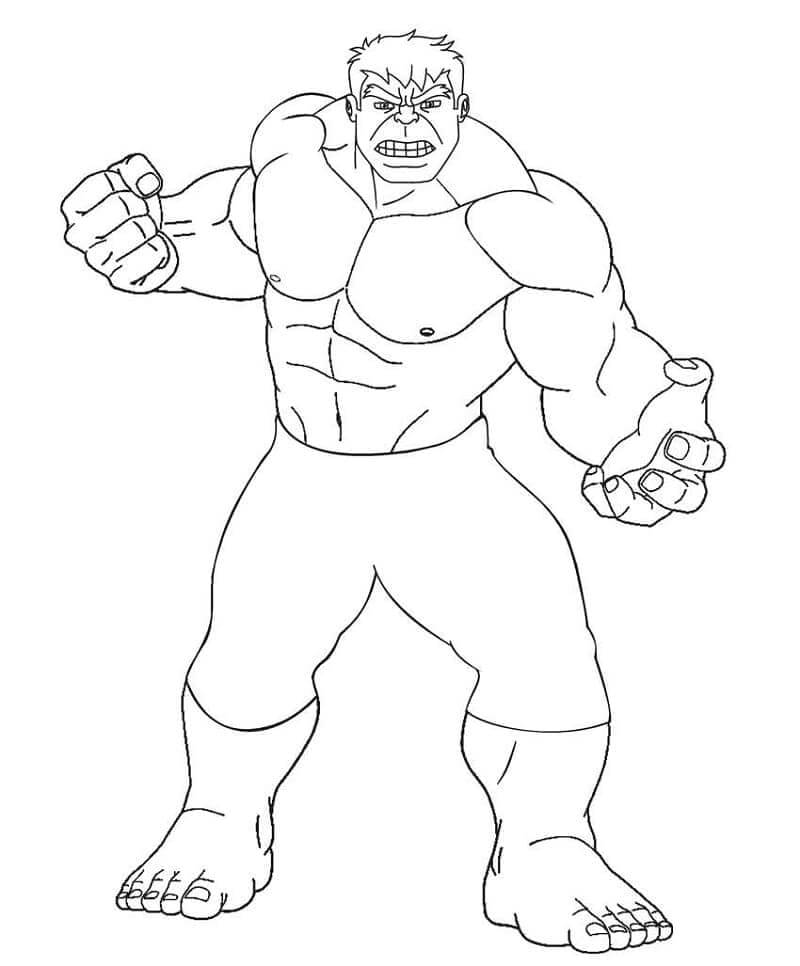 Çocuklar İçin Hulk Görseli Boyama Sayfası