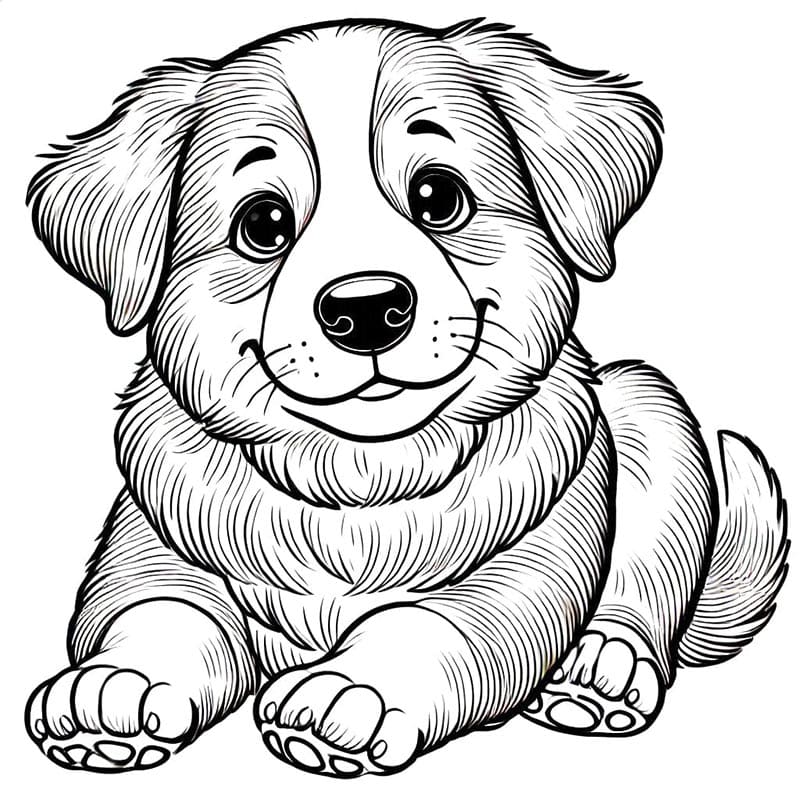 Çocuklar İçin Köpek Boyama Sayfası
