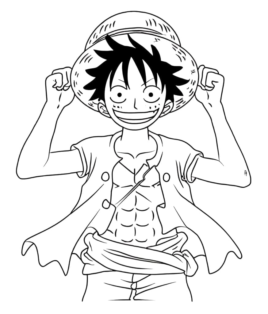 Çocuklar İçin Luffy Boyama Sayfası