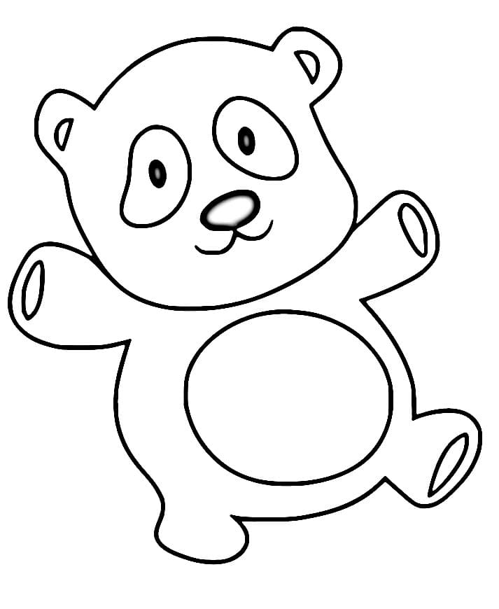 Çocuklar İçin Panda Boyama Sayfası