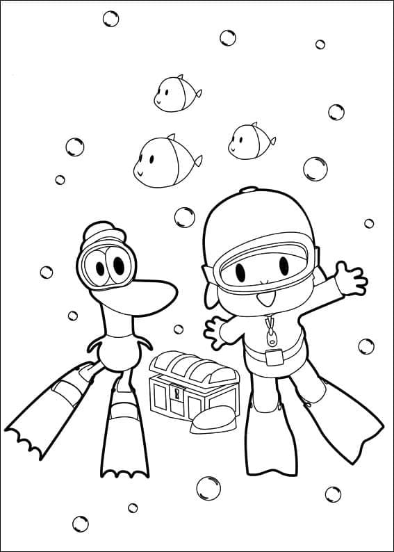 Çocuklar İçin Pocoyo Yazdırılabilir Boyama Sayfası