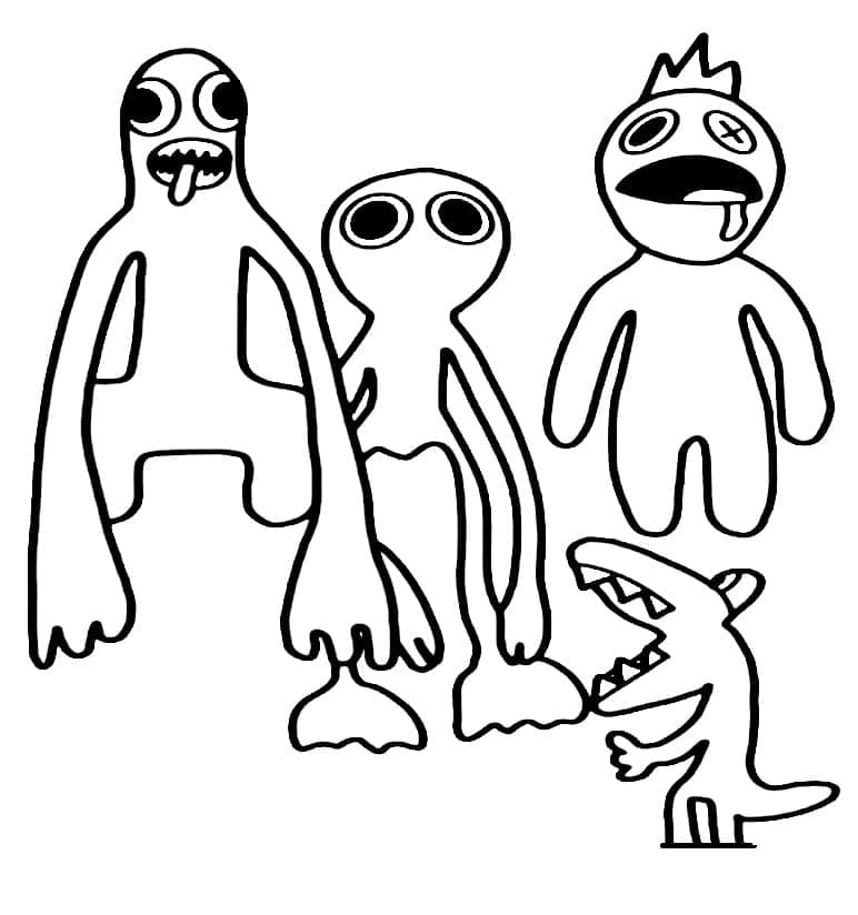 Çocuklar İçin Rainbow Friends Boyama Sayfası