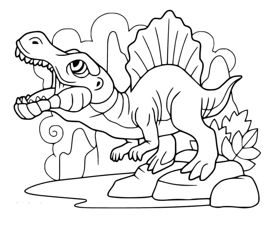 Çocuklar İçin Spinosaurus Boyama Sayfası
