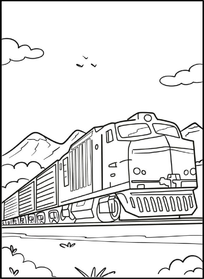Çocuklar İçin Tren Boyama Sayfası