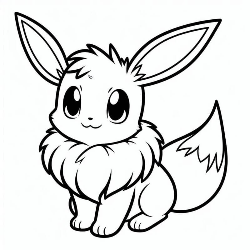Çocuklar İçin Ücretsiz Eevee Boyama Sayfası