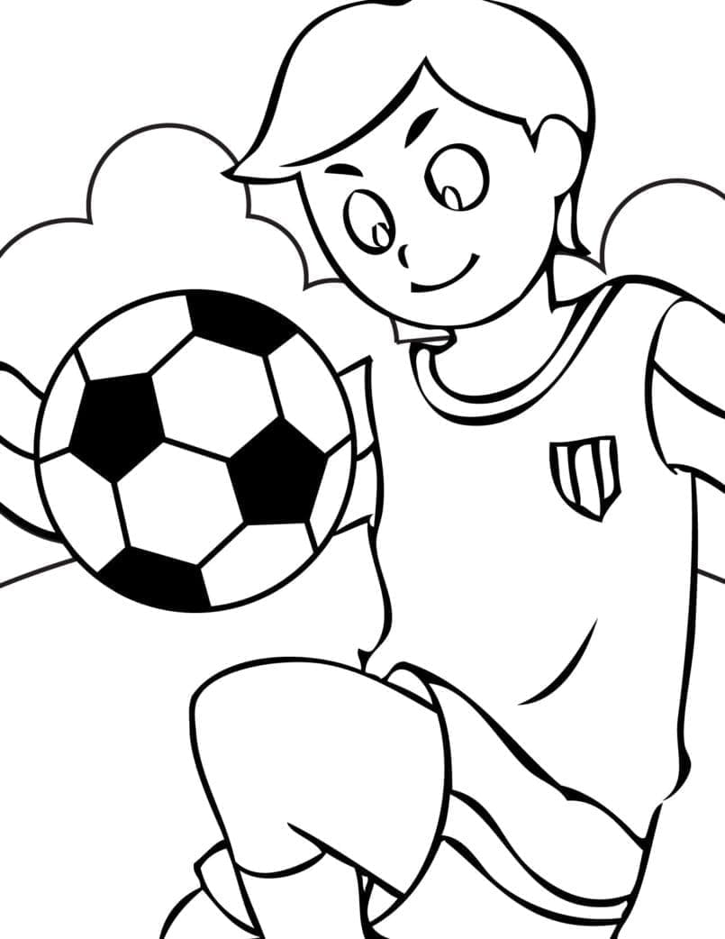 Çocuklar İçin Ücretsiz Futbol Boyama Sayfası
