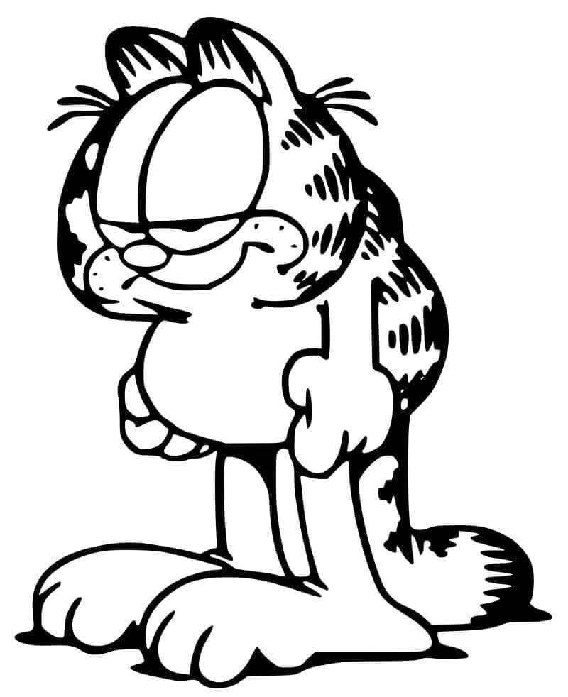 Çocuklar İçin Ücretsiz Garfield Görseli Boyama Sayfası