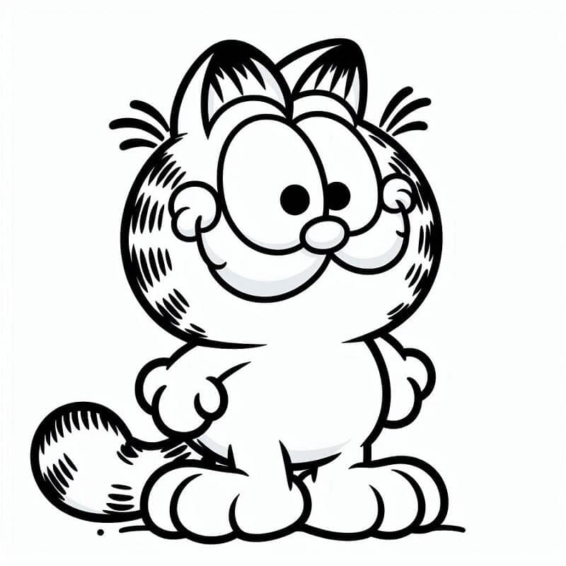 Çocuklar İçin Ücretsiz Garfield Boyama Sayfası