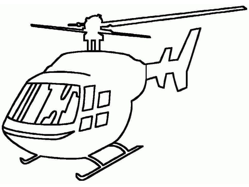 Çocuklar İçin Ücretsiz Helikopter Boyama Sayfası