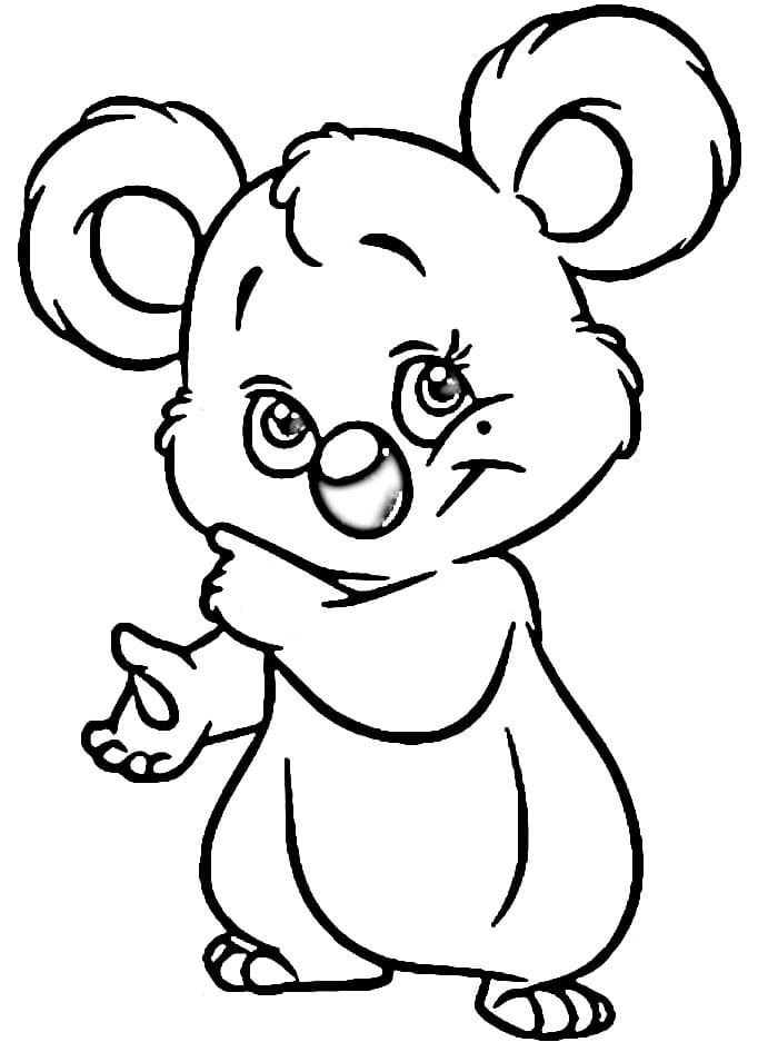 Çocuklar İçin Ücretsiz Koala Boyama Sayfası