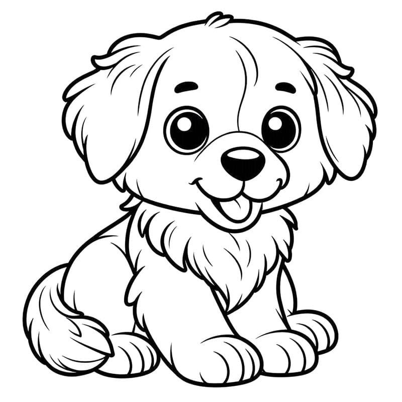 Çocuklar İçin Ücretsiz Köpek Boyama Sayfası