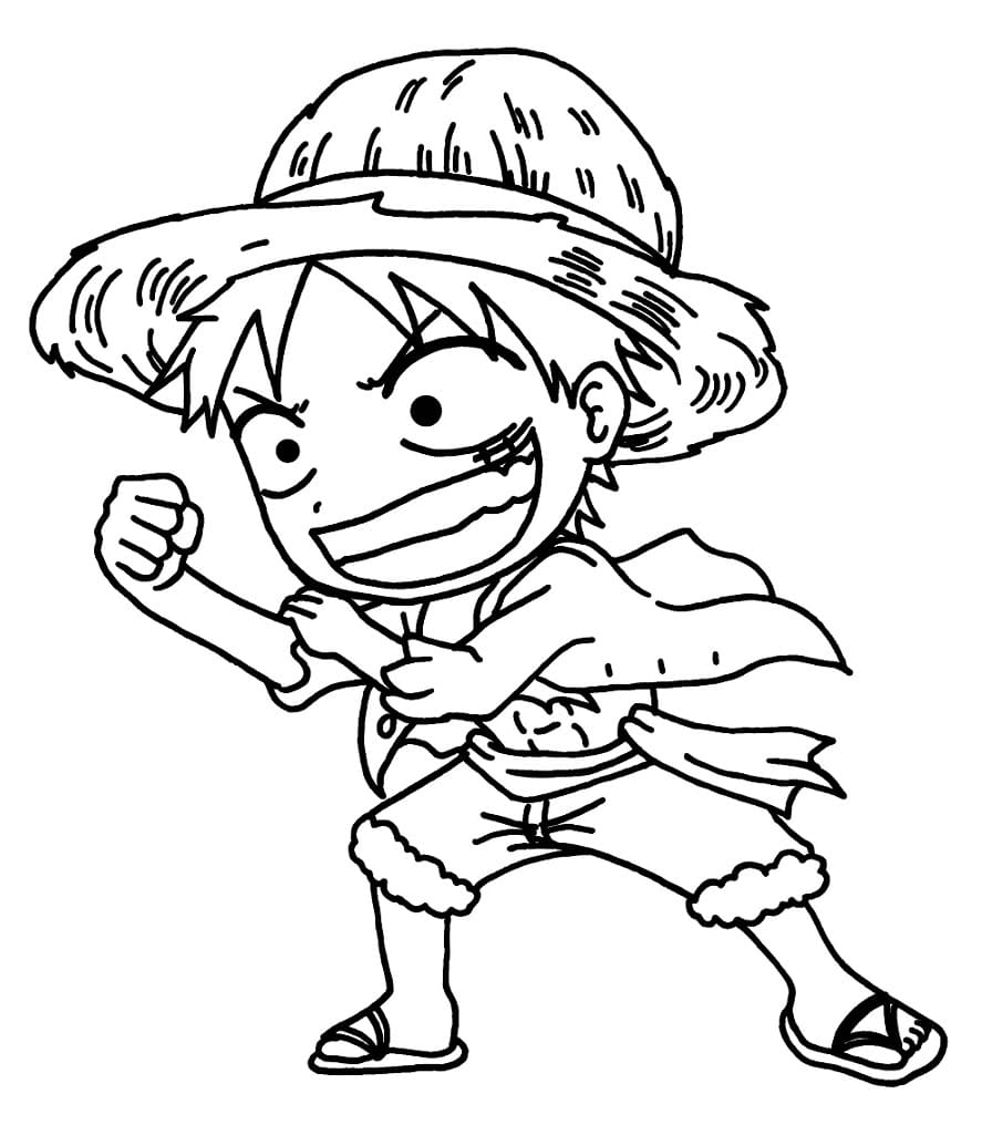 Çocuklar İçin Ücretsiz Luffy Boyama Sayfası