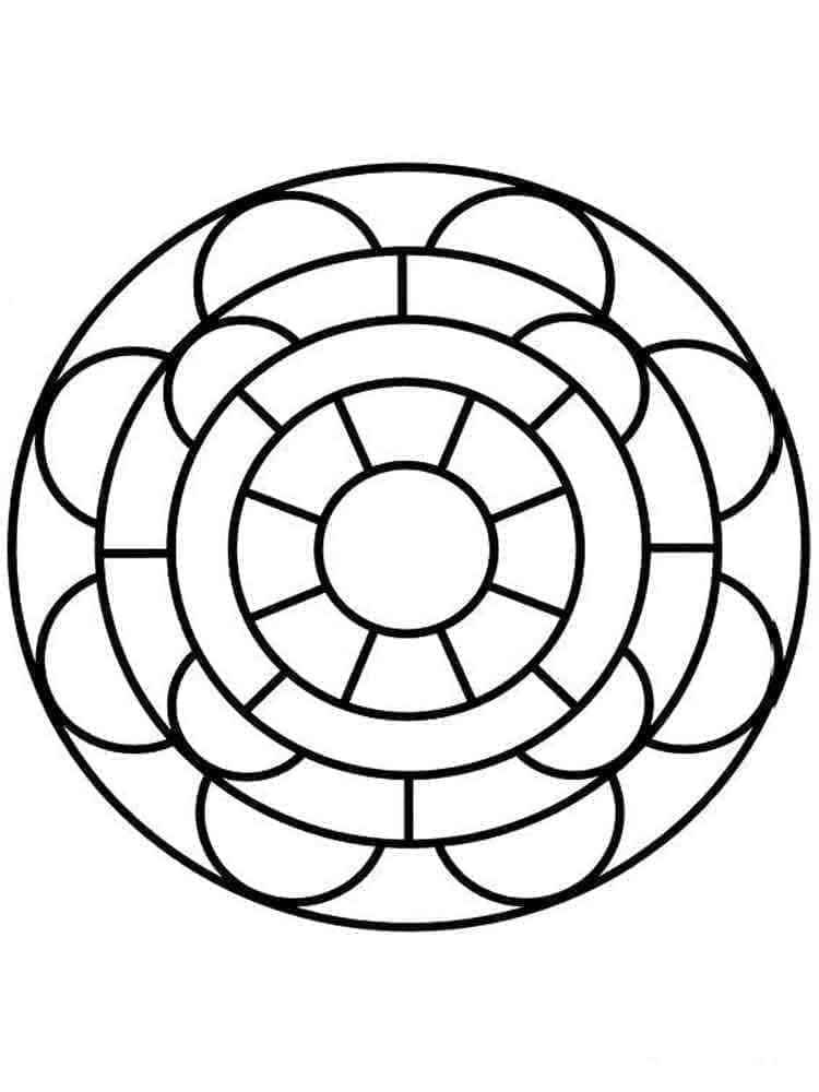 Çocuklar İçin Ücretsiz Mandala Boyama Sayfası