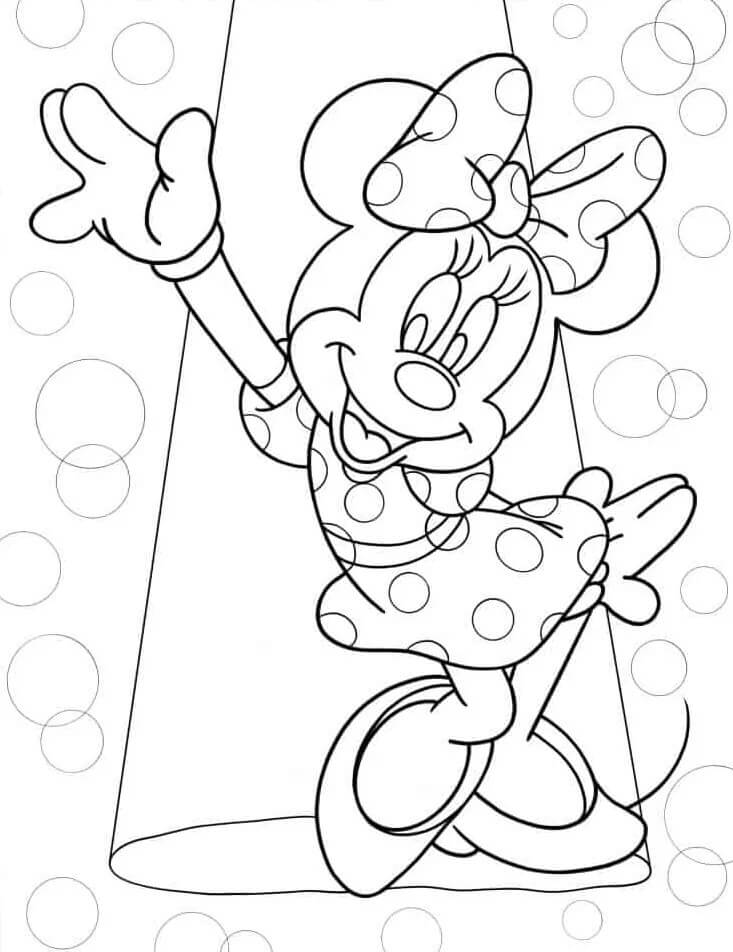 Çocuklar İçin Ücretsiz Minnie Boyama Sayfası