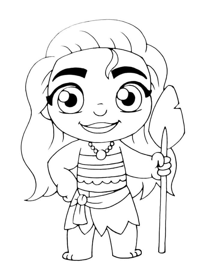 Çocuklar İçin Ücretsiz Moana Boyama Sayfası