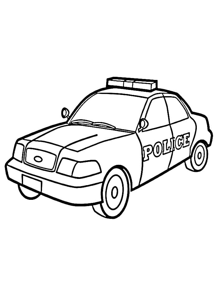 Çocuklar İçin Ücretsiz Polis Arabası Boyama Sayfası