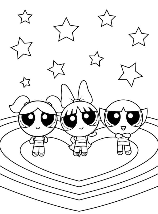 Çocuklar İçin Ücretsiz Powerpuff Girls Boyama Sayfası