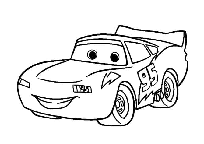 Çocuklar İçin Ücretsiz Şimşek McQueen Boyama Sayfası