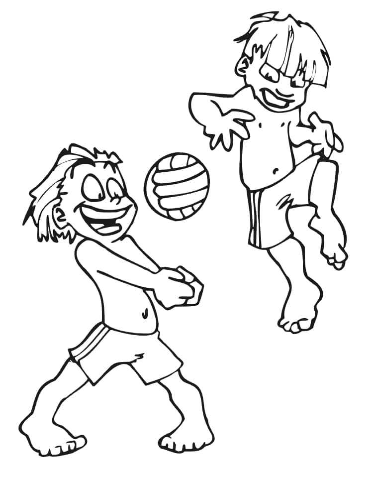 Çocuklar İçin Ücretsiz Voleybol Boyama Sayfası