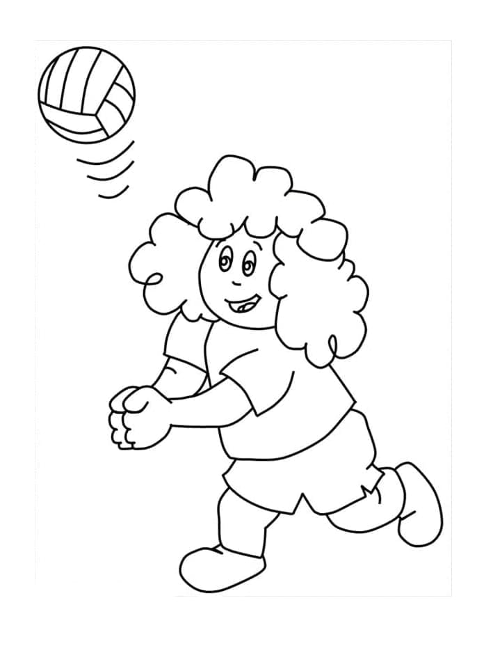 Çocuklar İçin Voleybol Boyama Sayfası