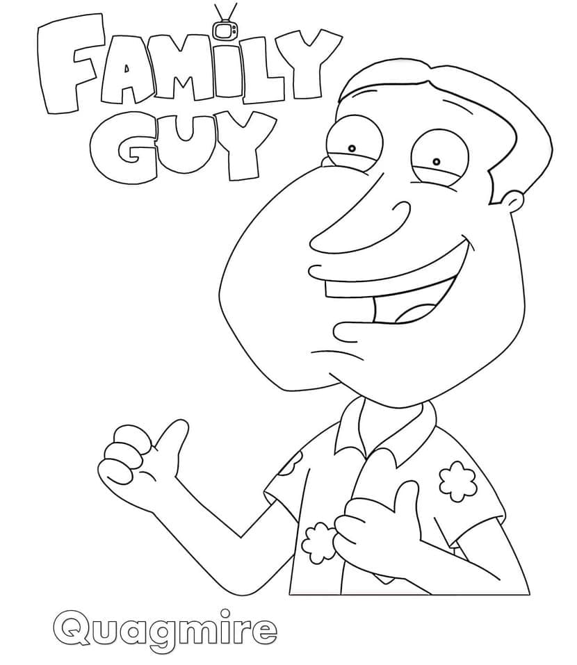 Çocuklar İçin Yazdırılabilir Family Guy Boyama Sayfası