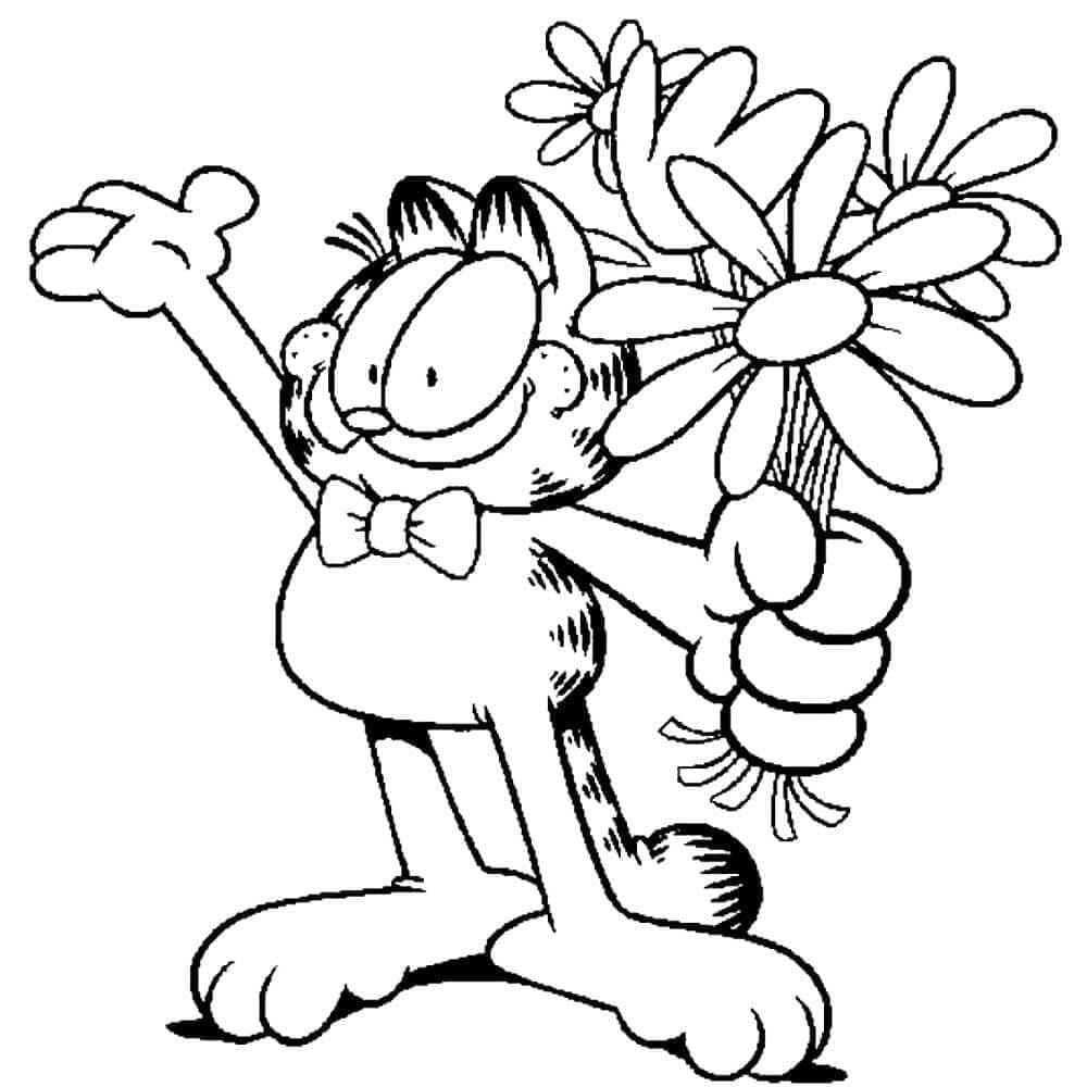Çocuklar İçin Yazdırılabilir Garfield Boyama Sayfası