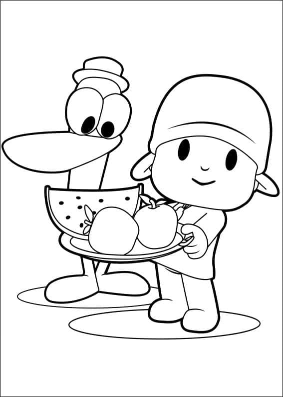 Çocuklar İçin Yazdırılabilir Pocoyo Boyama Sayfası
