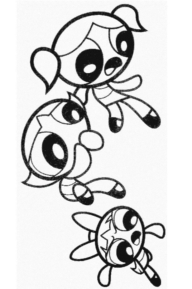 Çocuklar İçin Yazdırılabilir Powerpuff Girls Boyama Sayfası