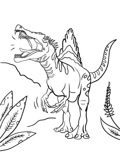 Çocuklar İçin Yazdırılabilir Spinosaurus Boyama Sayfası