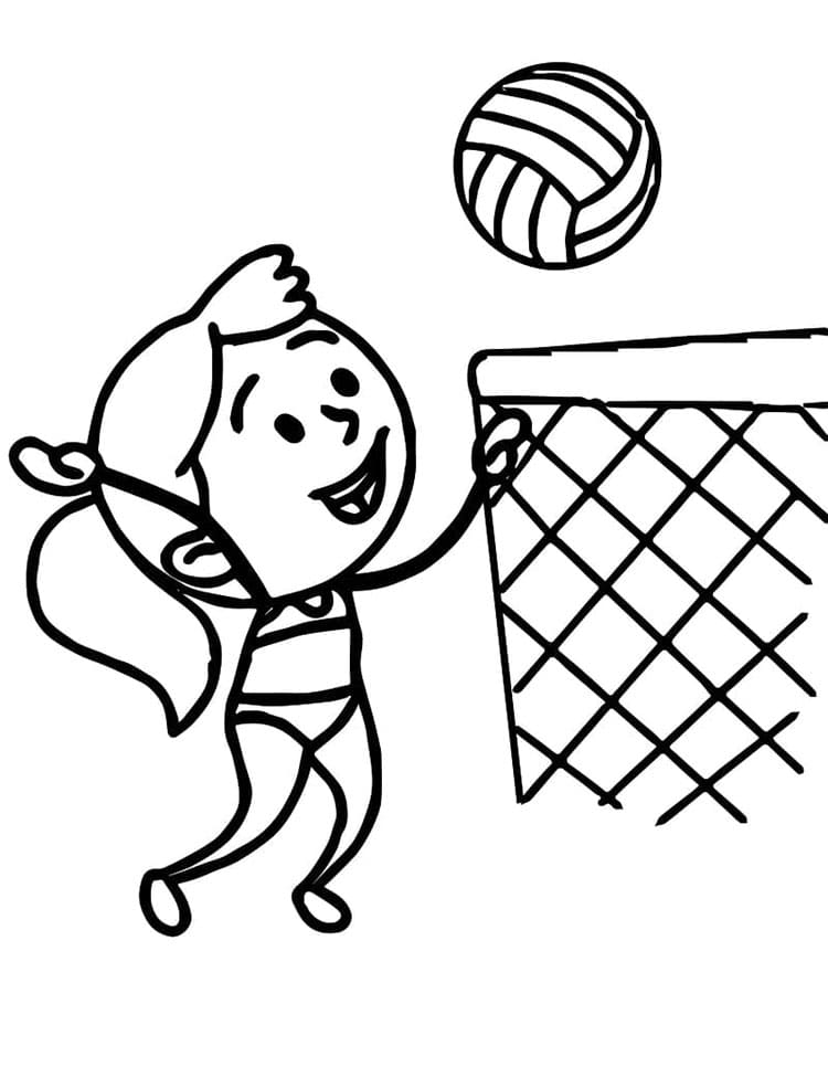 Çocuklar İçin Yazdırılabilir Voleybol Boyama Sayfası