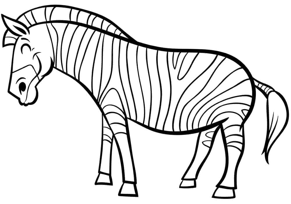 Çocuklar İçin Yazdırılabilir Zebra Boyama Sayfası