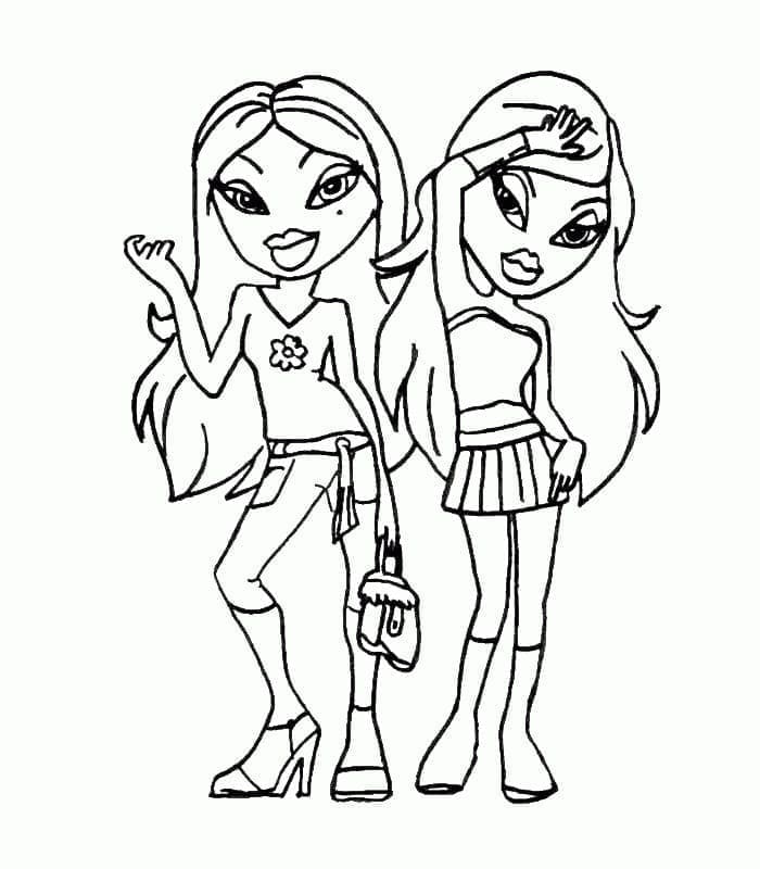 Çocuklar için Baskı Sayfası Bratz Boyama Sayfası