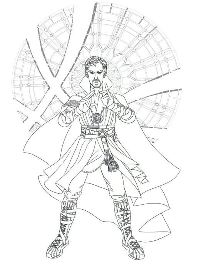 Çocuklar için Bedava Doktor Strange Boyama Sayfası