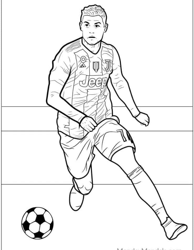 Çocuklar için Cristiano Ronaldo Boyama Boyama Sayfası