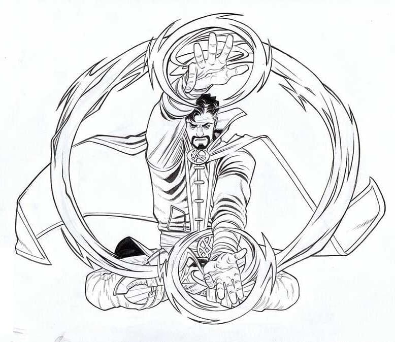 Çocuklar için Doktor Strange Boyama Boyama Sayfası