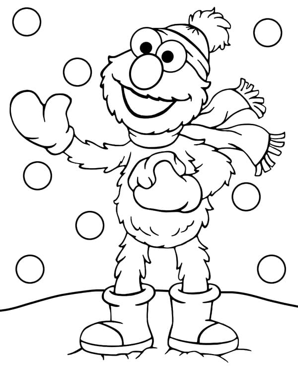Çocuklar için Elmo Boyama Boyama Sayfası