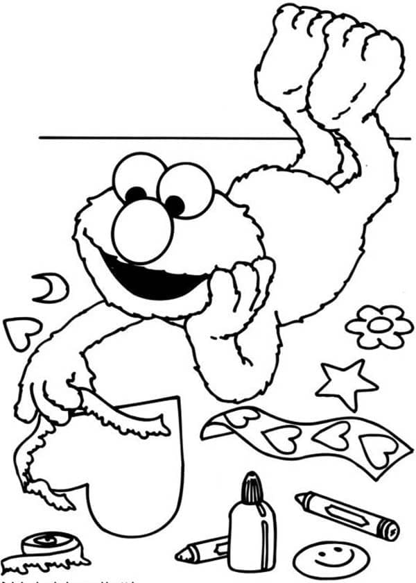 Çocuklar için Elmo Boyama Sayfası