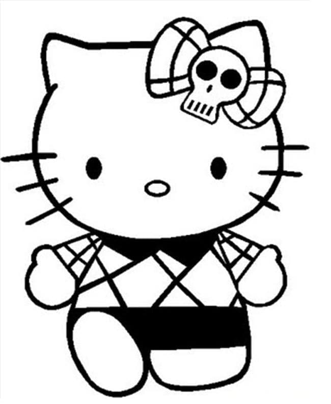 Çocuklar için Hello Kitty Boyama Sayfası