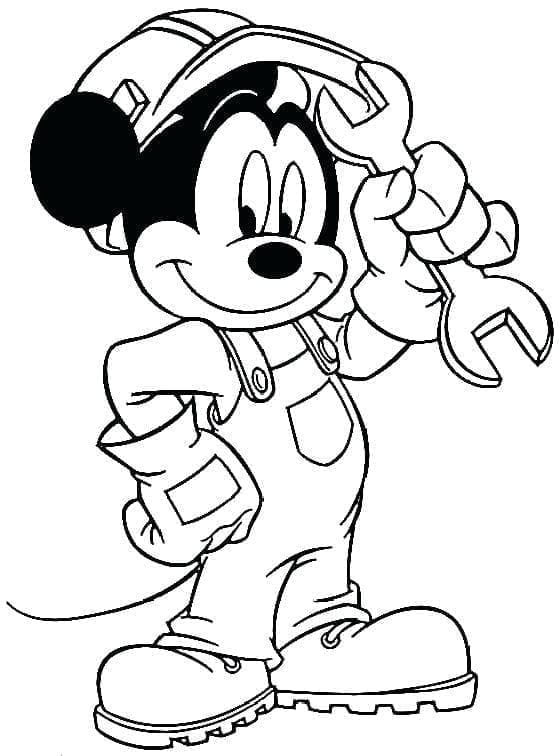 Çocuklar için Mickey Mouse Boyama Sayfası