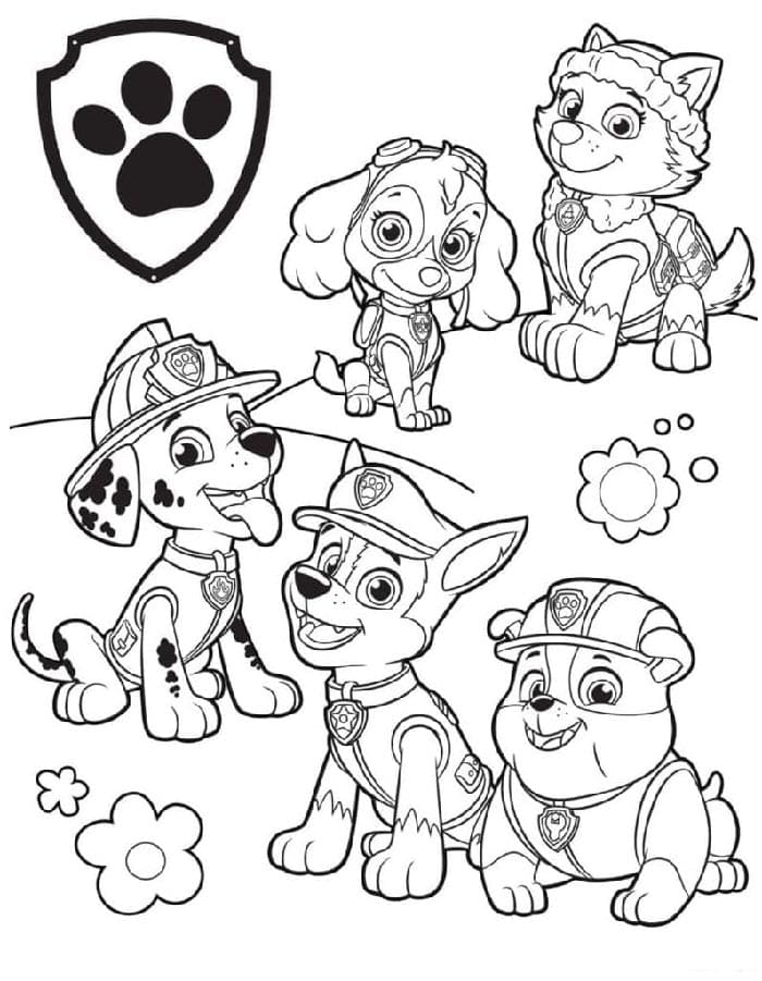 Çocuklar için Paw Patrol Boyama Sayfası