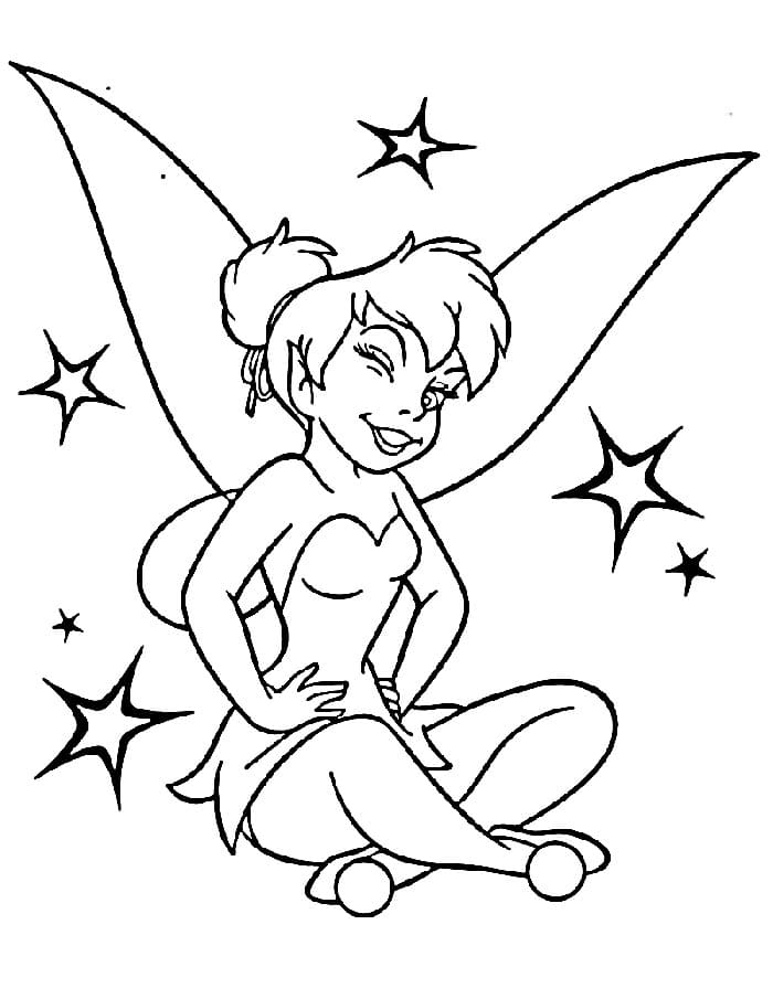 Çocuklar için Tinkerbell Boyama Sayfası
